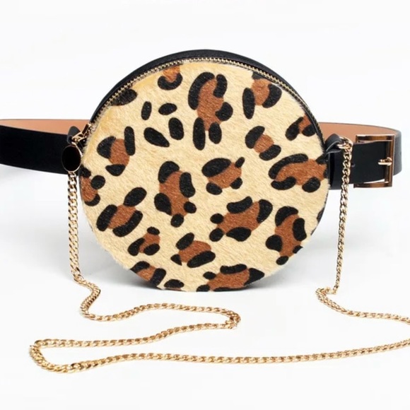 Handbags - Round Fanny Pack Cheetah Waist Purse